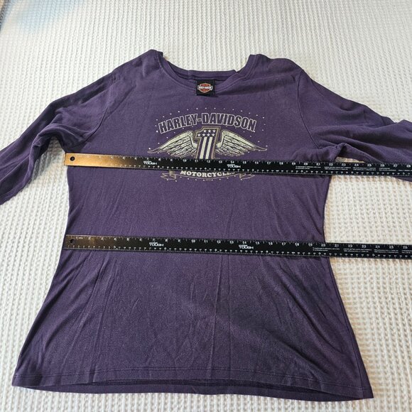 Harley Davidson Womens Bling Purple Long Sleeve Tee Shirt Size 2X tshirt - Picture 15 of 16